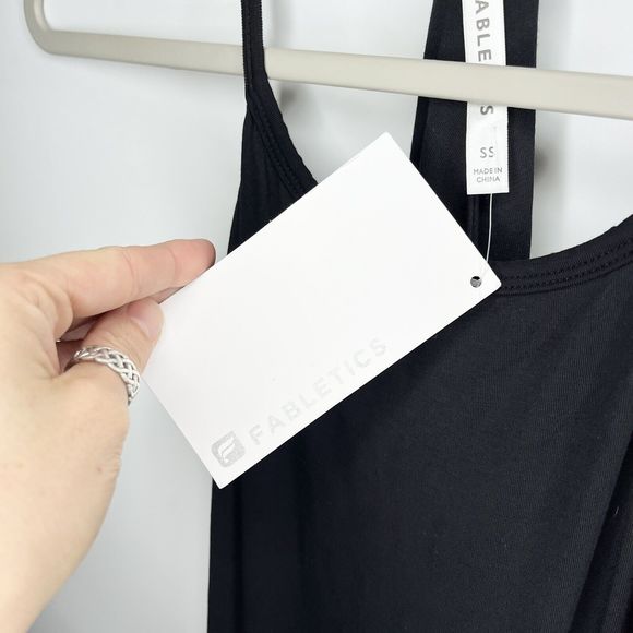 NWT Fabletics Black Racerback Neema Minimalist Maxi Tank Dress Women's Size S - Picture 4 of 10